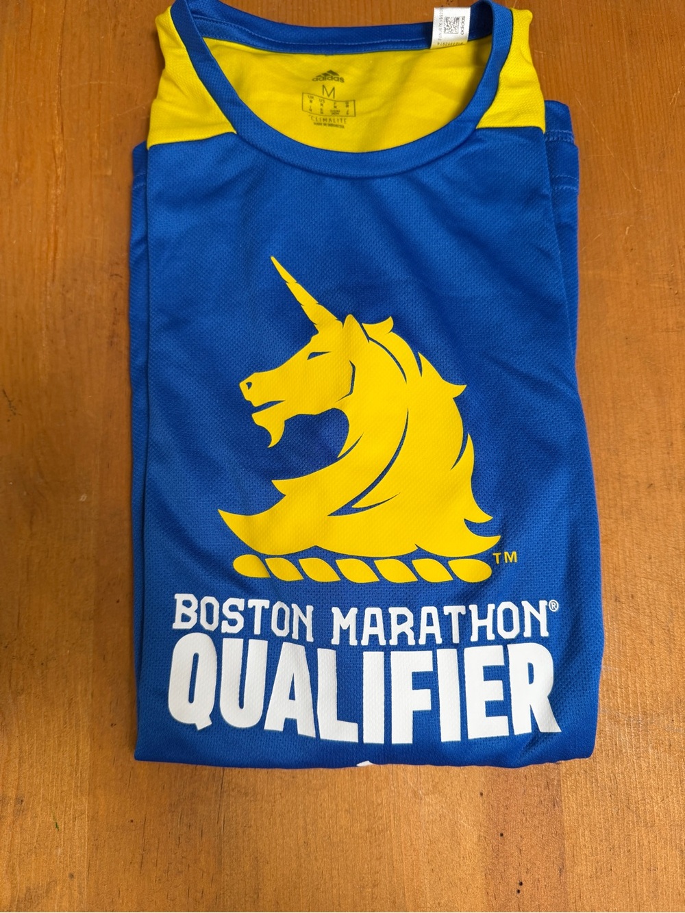Boston Marathon Qualifier long sleeve Top - Blue & Yellow